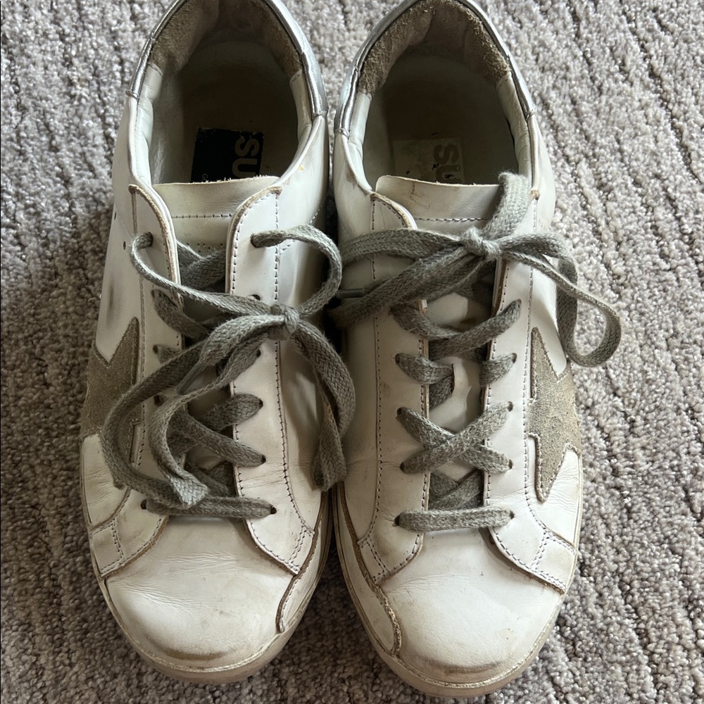 GG White and Gray Sneakers
